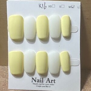 "Lemon Linen" Press-On Nail Set – Pastel Yellow & Creamy‎ Neutrals